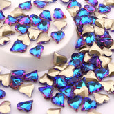 Sweet Heart Shape Blue Volcano Glass Pointed Back Fancy Rhinestones WholesaleRhinestone